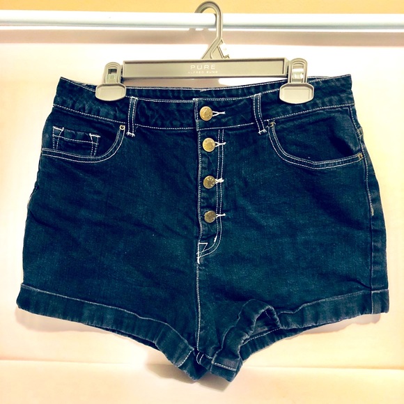 BDG Super High Rise Foxy dark denim shorts GUC - Picture 1 of 7